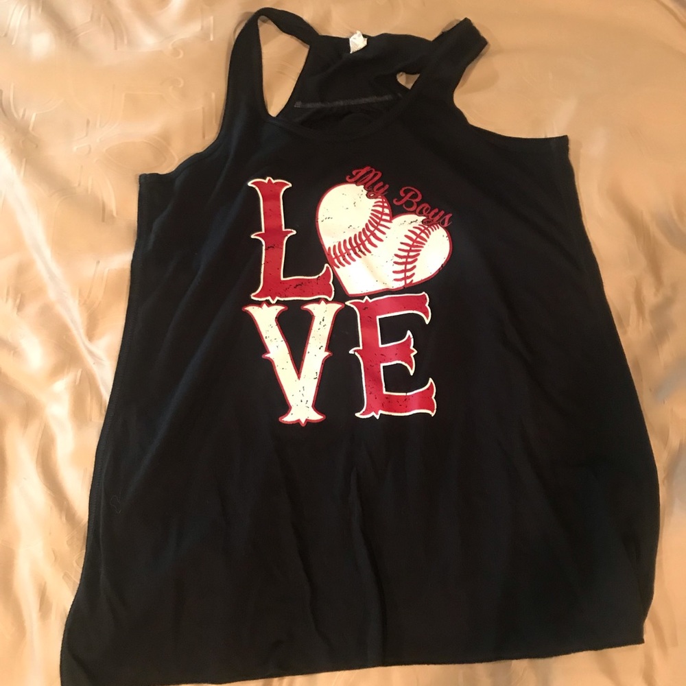 Black baseball “love my boys” tank